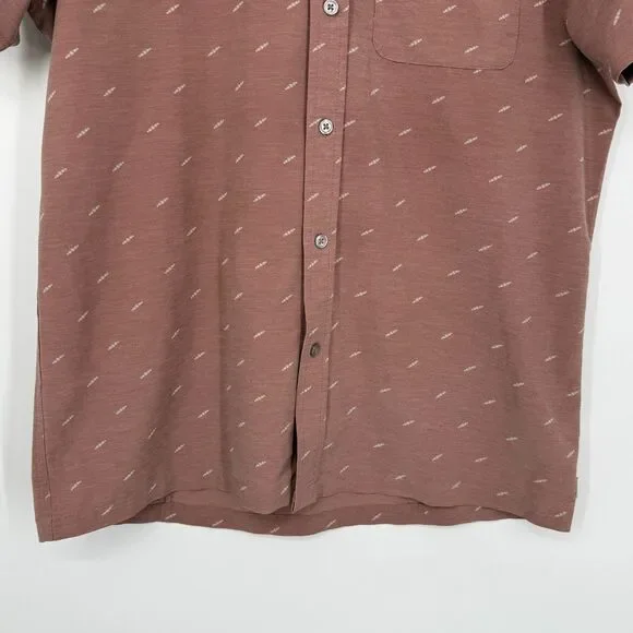 Vuori Shirt Button Down Bridge Performance Short Sleeve Stretch Mauve Men Size M - Picture 3 of 10